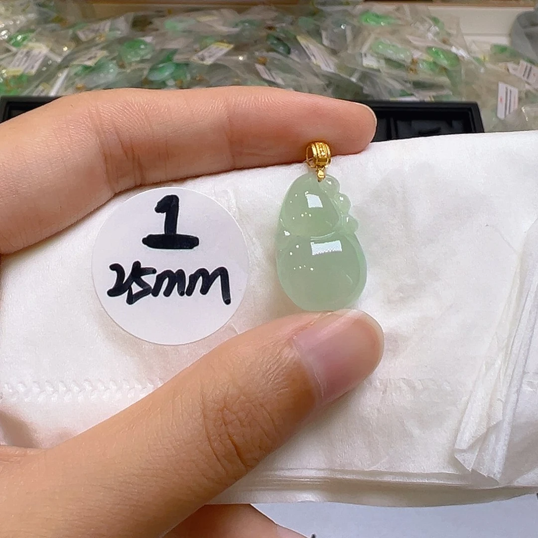 翡翠18K金镶嵌吊坠(不含链)翡翠