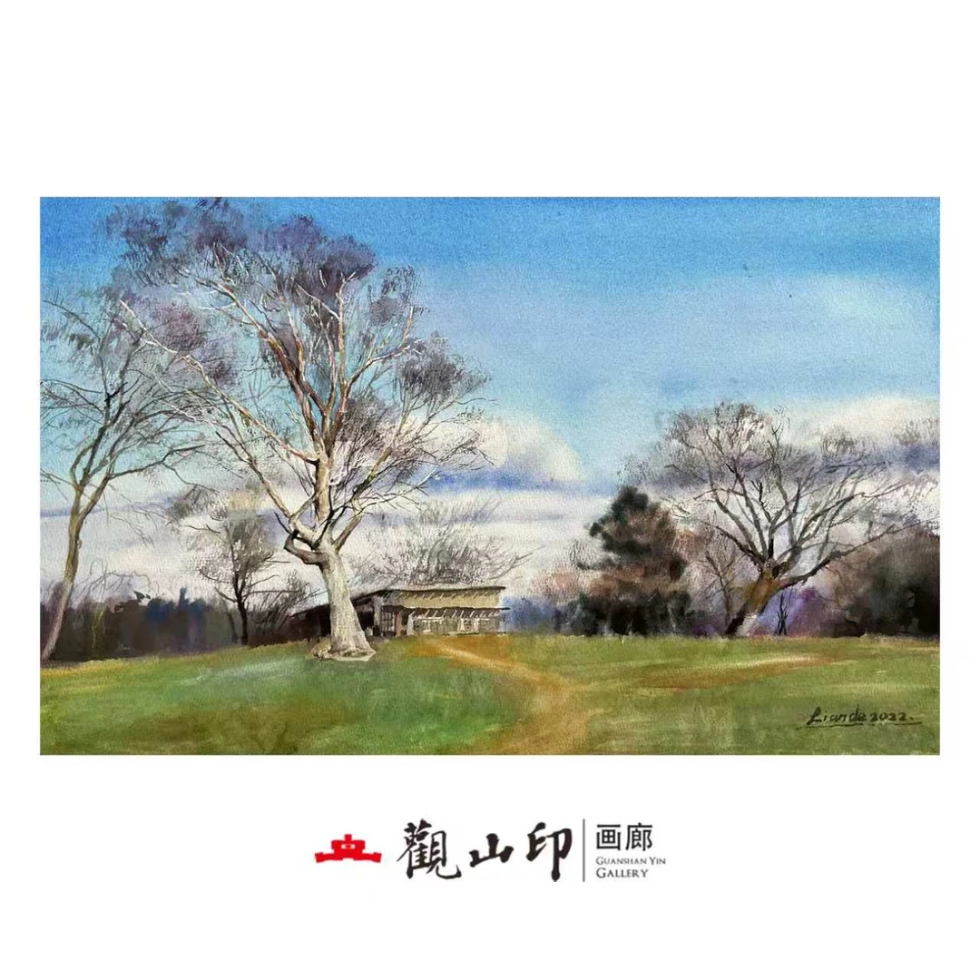 Z原创手绘风景水彩画38.4x53cm作品9205
