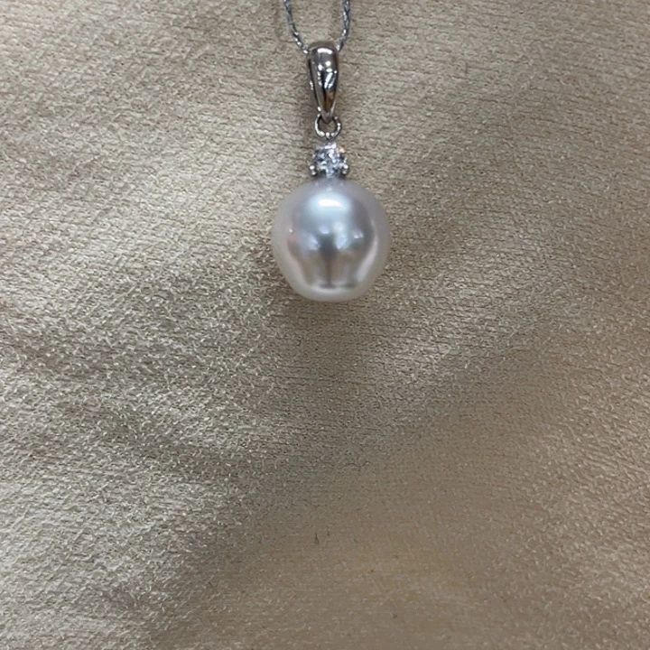 吊坠(不含链)银S925镶嵌海水珍珠8.9mm92号