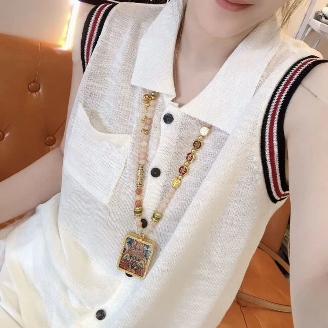 法式小香风撞色翻领针织背心女夏外穿显瘦无袖polo衫上衣