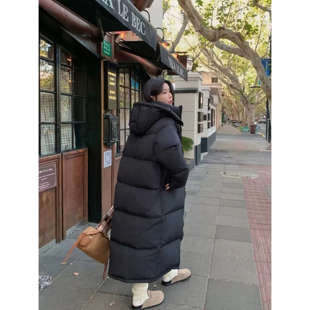 【小巧定制】425冬季新款韩系休闲百搭保暖长款棉服大码女装