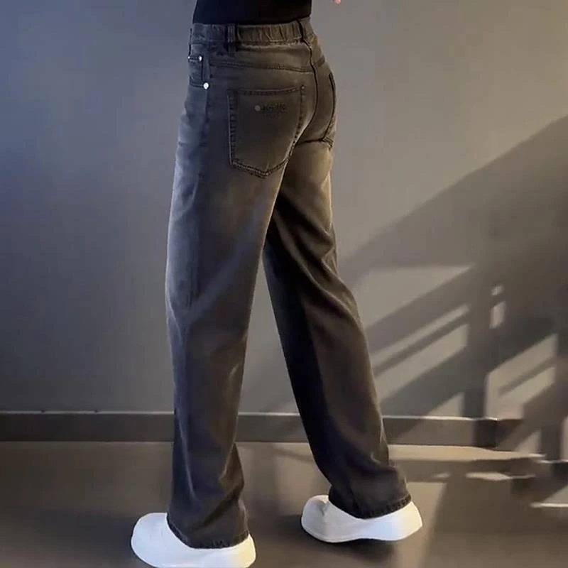 轻奢男装大码潮牌男士时尚新款宽松显瘦潮痞帅牛仔裤直筒休闲春秋