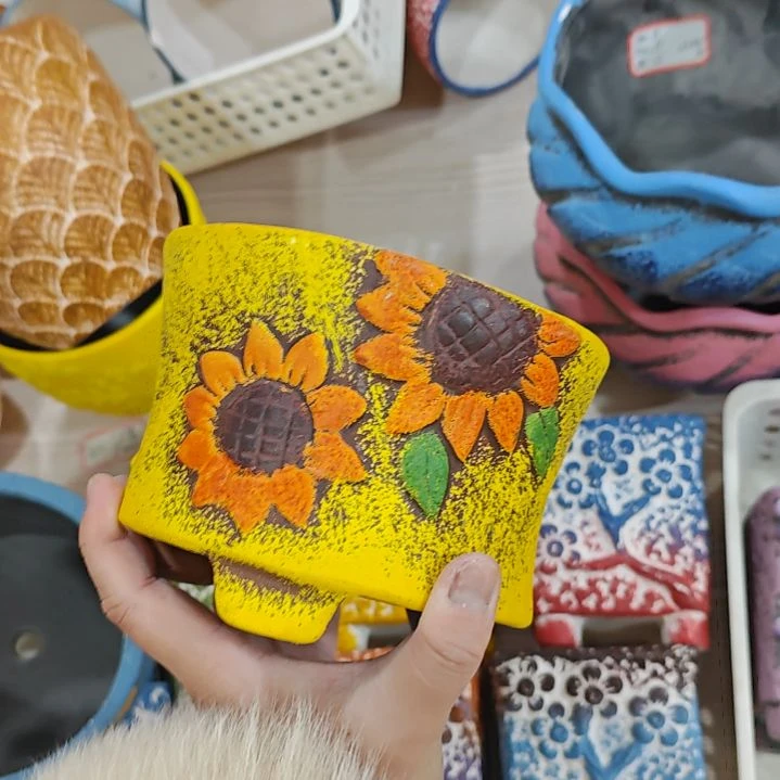 红陶吸水透气的白陶花盆凑满12发货