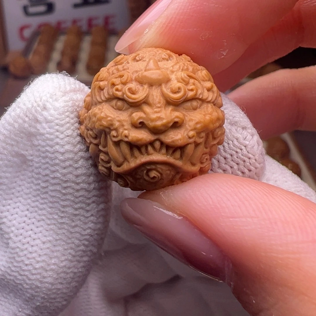 把件猴头核桃精修款唐狮全品有正常封口线