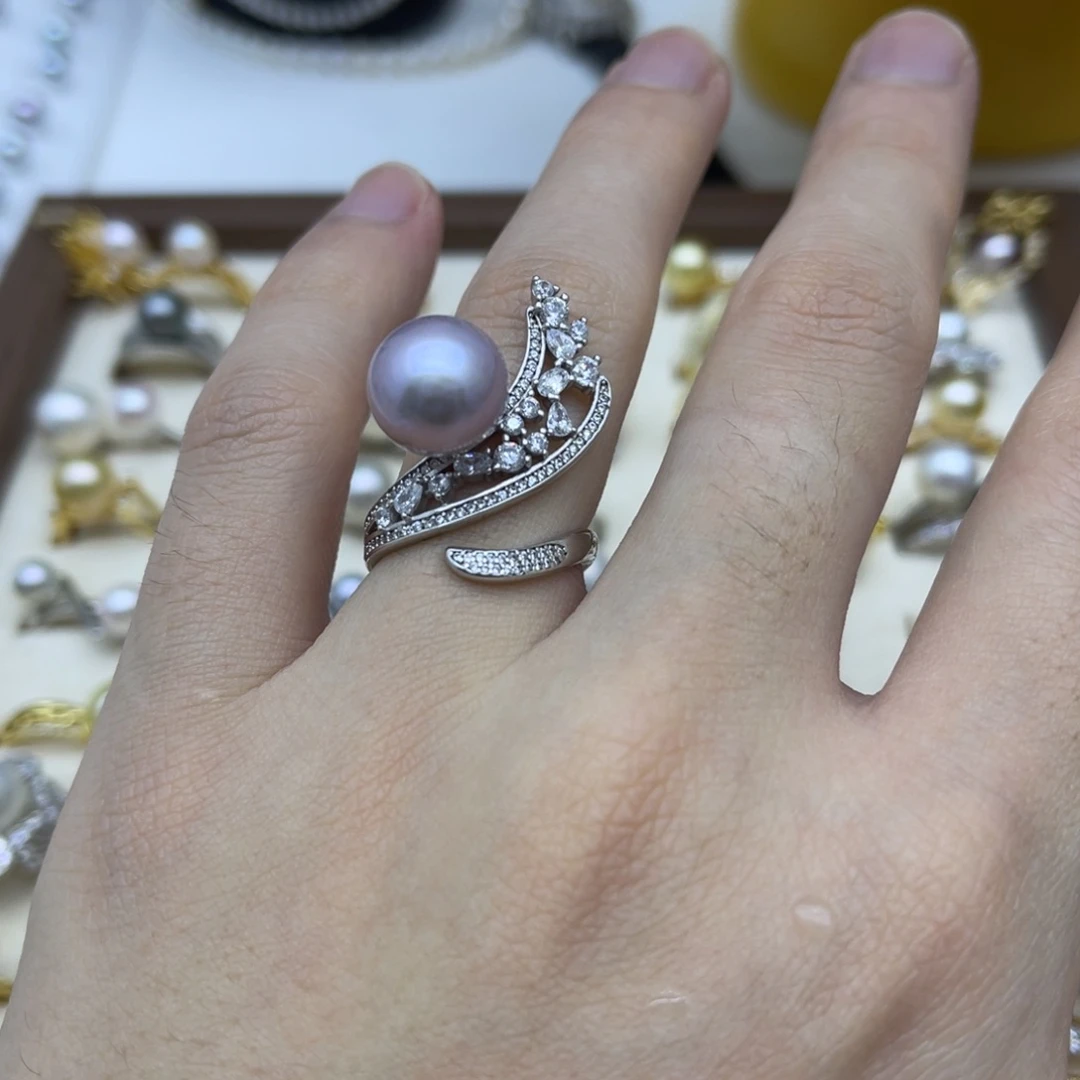 戒指淡水珍珠银S925镶嵌