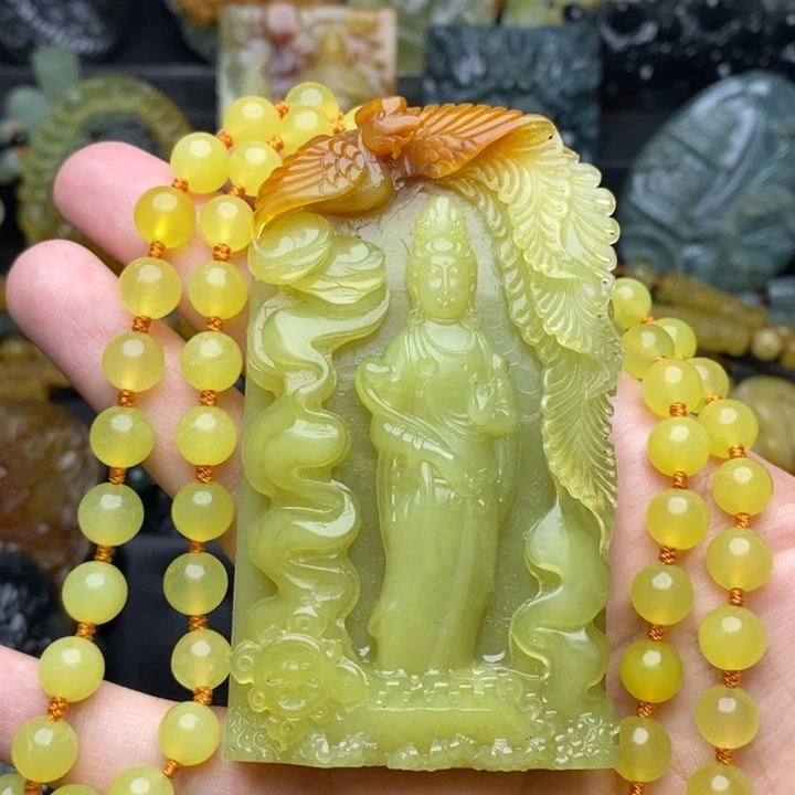 沧***海蛇纹石玉未镶嵌颈饰