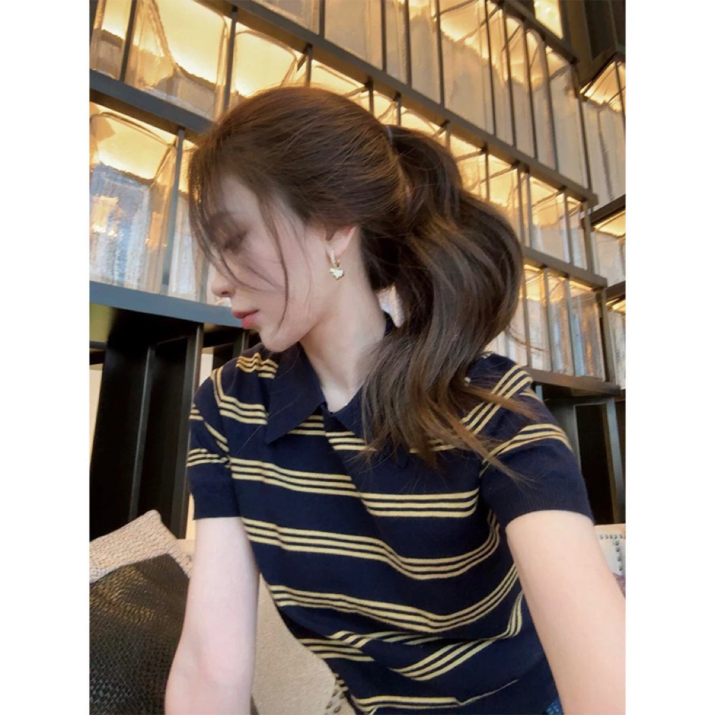 M高质感撞色条纹Polo