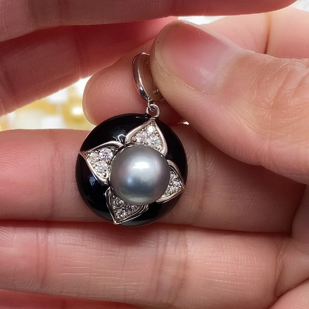 海水珍珠吊坠(不含链)银S925镶嵌