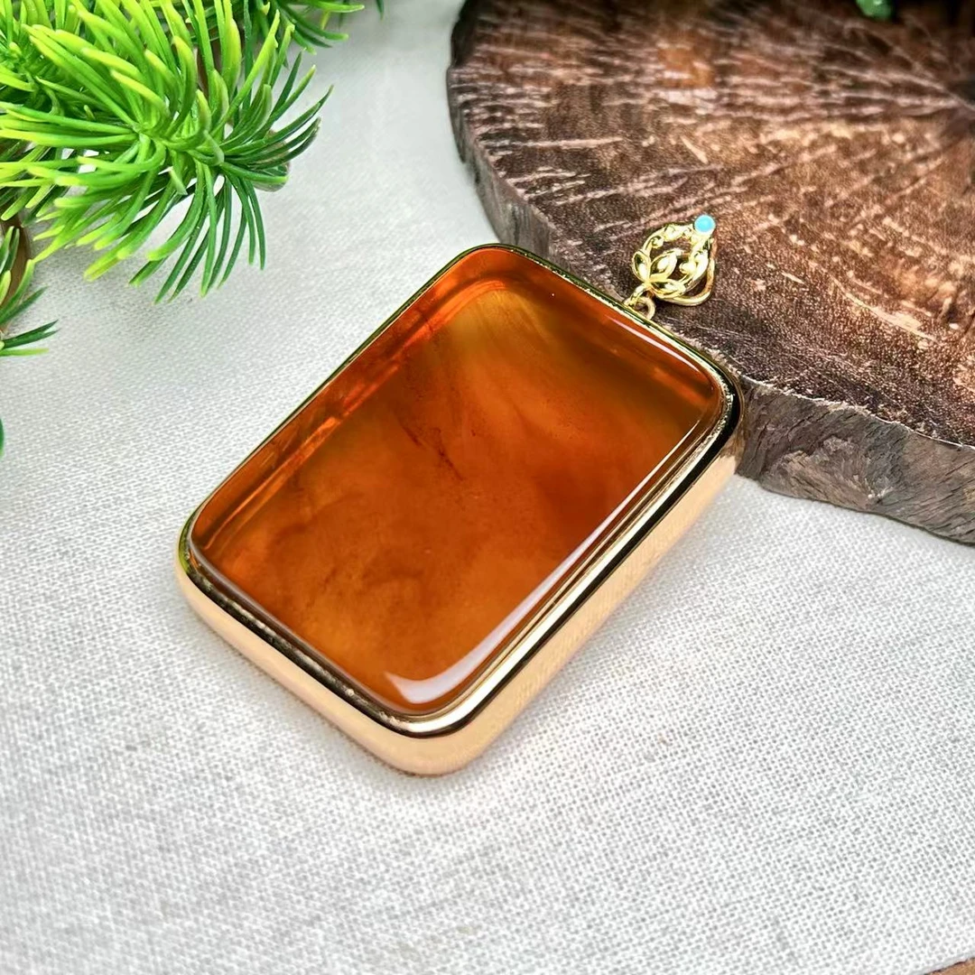 【熊总夫妇】缅珀大方牌吊坠（多样性发一件）