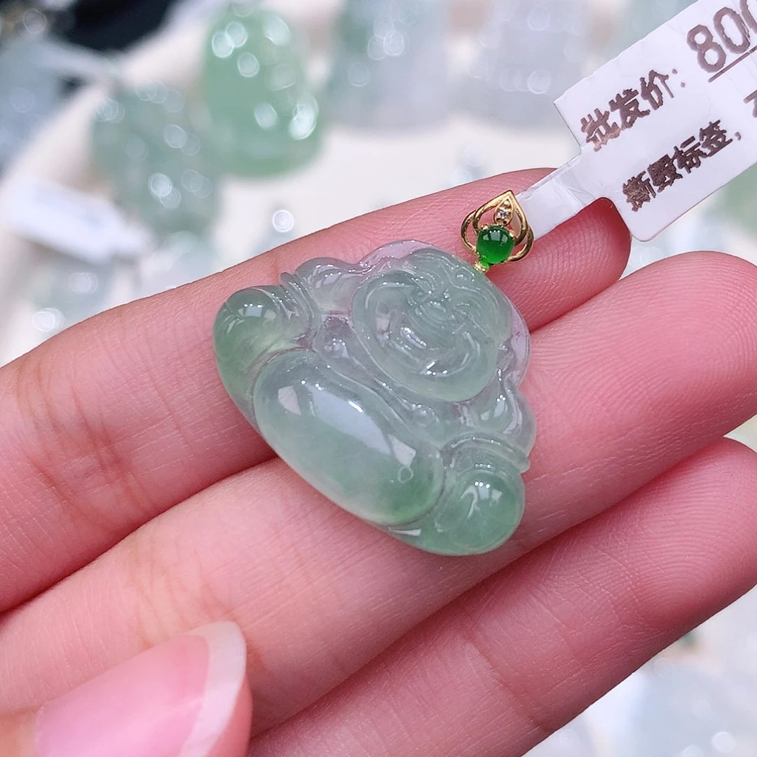 颈饰18K金镶嵌翡翠18.8-25.5-4.6