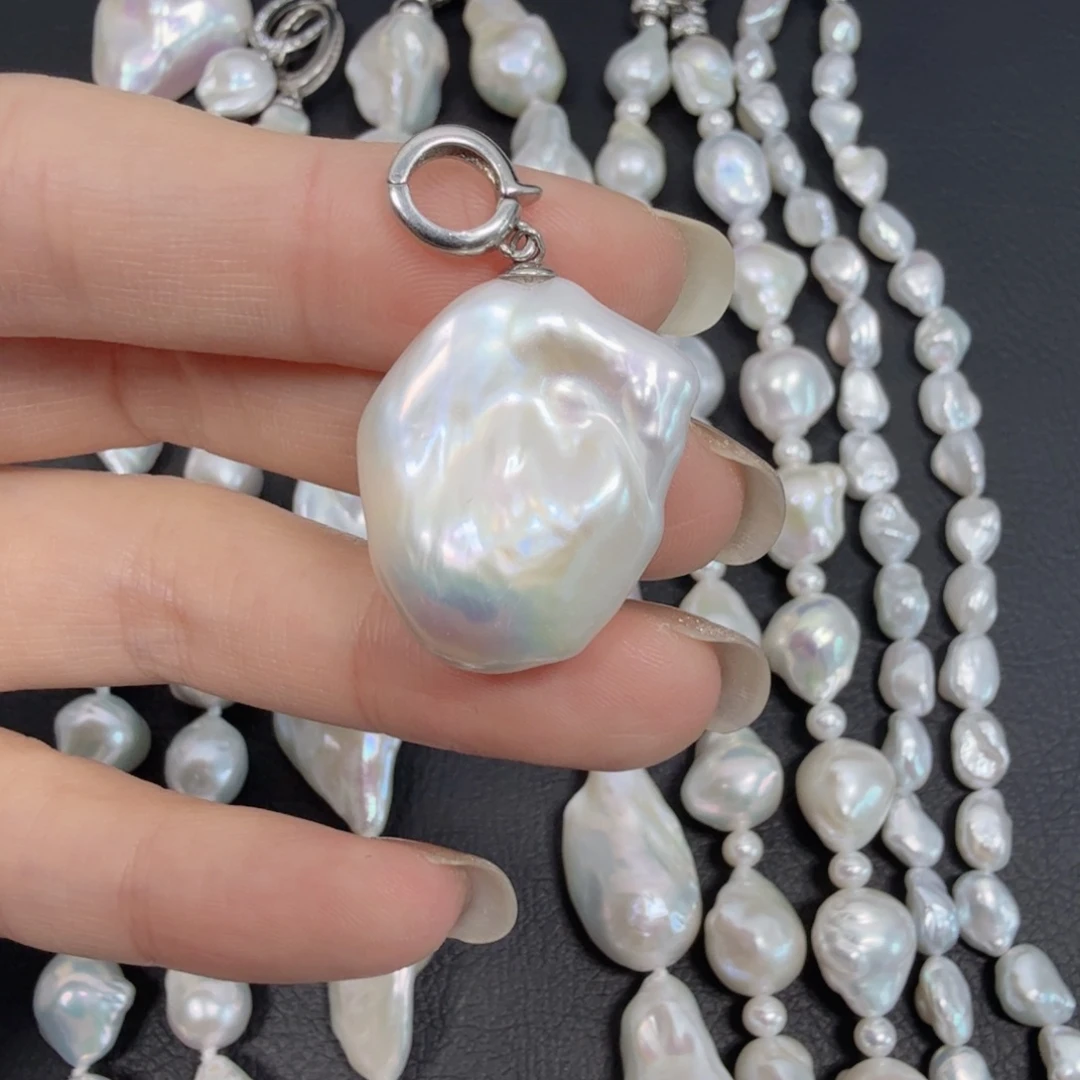 淡水珍珠颈饰银S925镶嵌