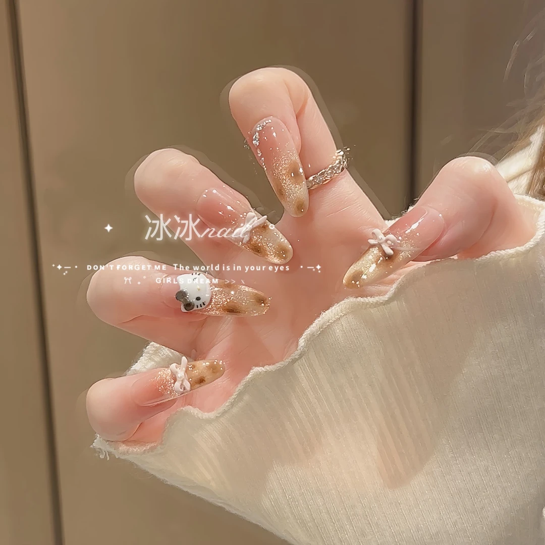 【玳瑁猫】气质豹纹纯欲猫眼纯手工可拆卸穿戴甲四季流行百搭10片装