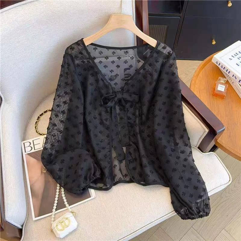 2025开衫薄款夏季防晒衬衫设计上衣减龄洋气大码胖mm宽松长袖防晒