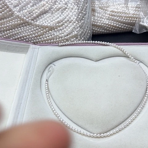 淡水珍珠珍珠项链银S925镶嵌10