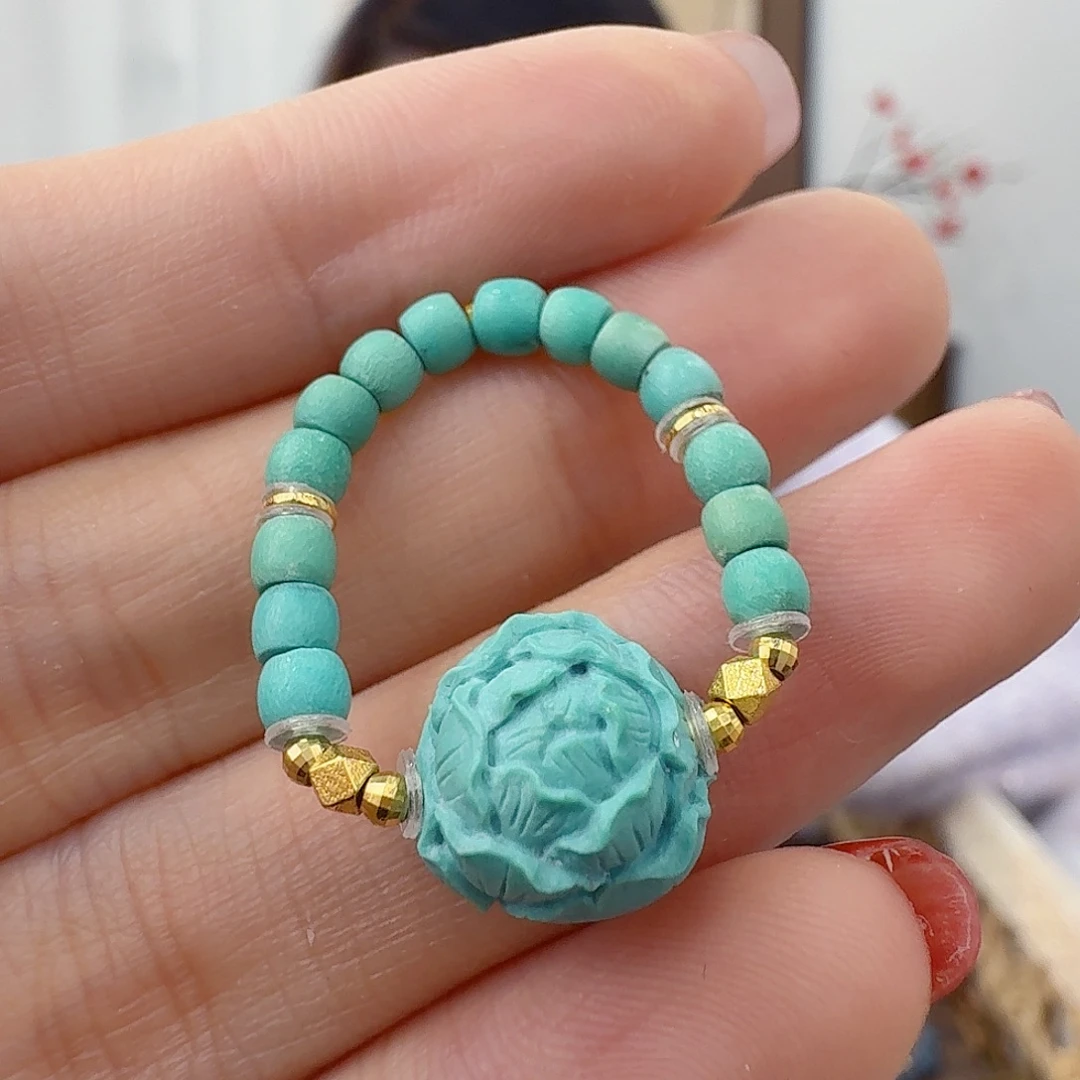 绿松石18K金镶嵌珠宝奇石