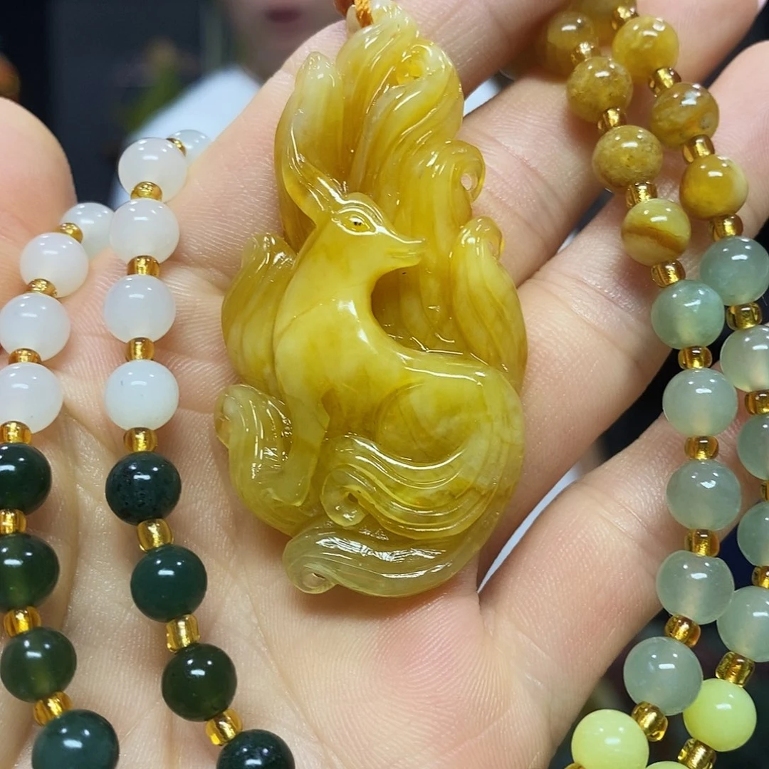 未镶嵌岫玉挂件吊坠手链
