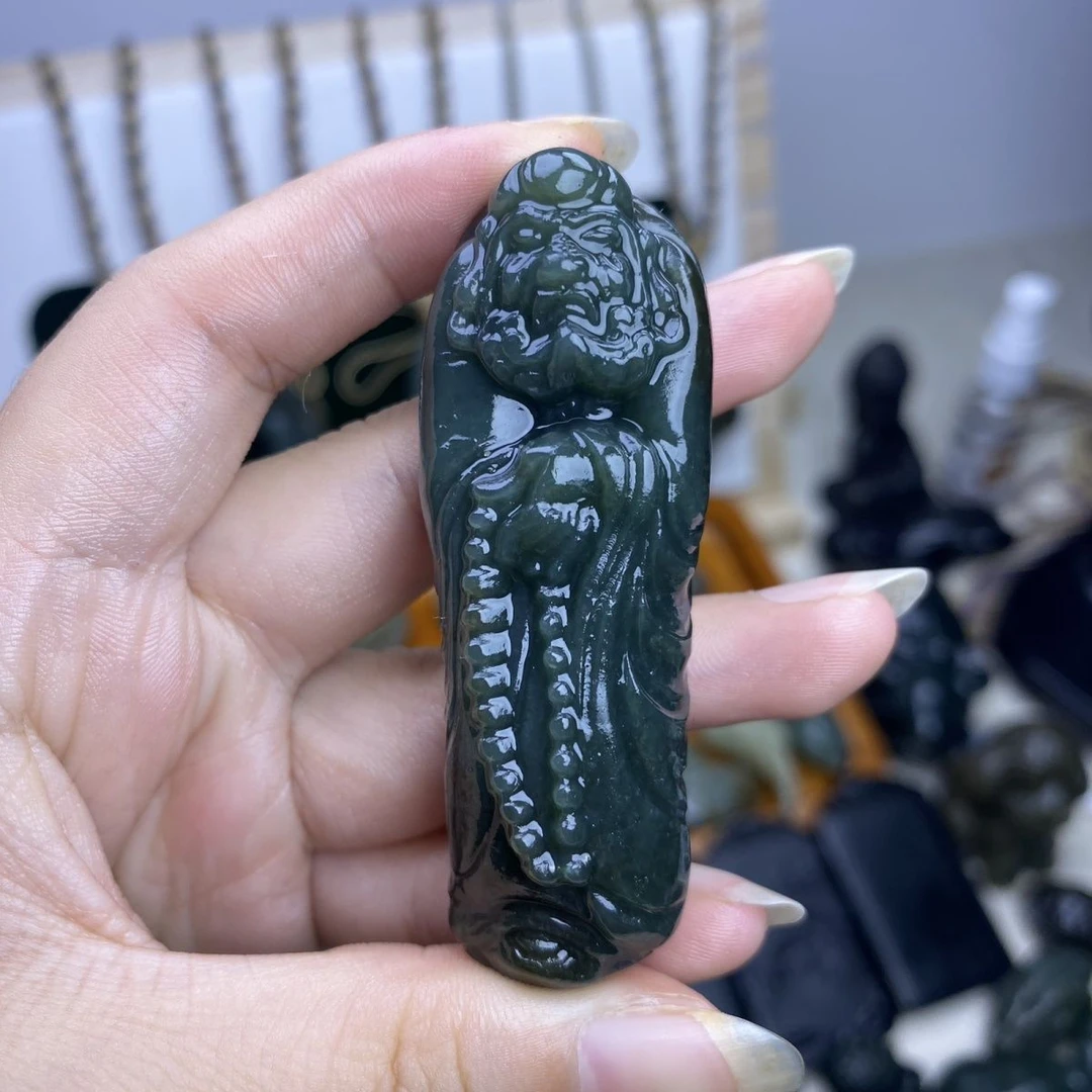 和田玉 切莫蓝 达摩手把