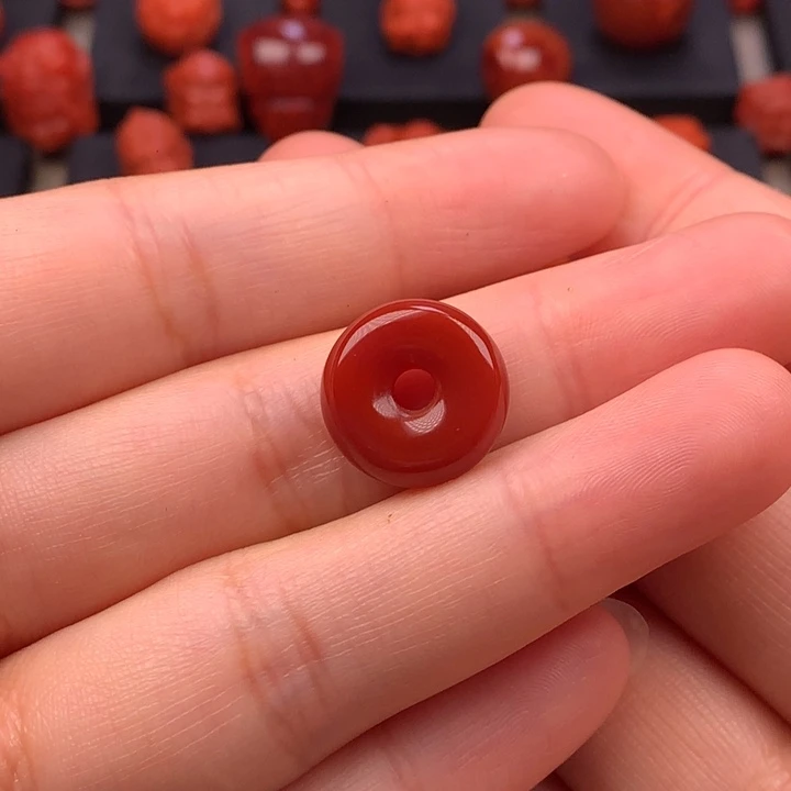 南红玛瑙未镶嵌平安扣14.7MM