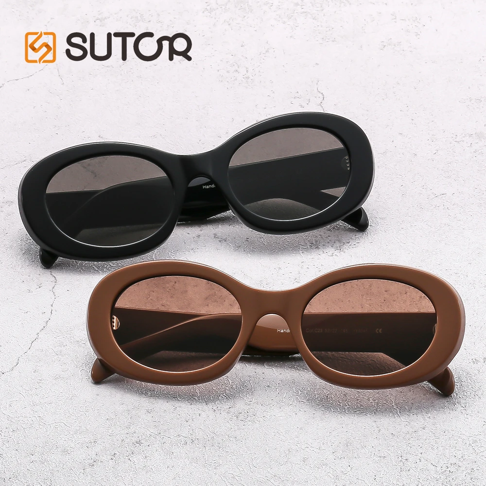 韩版复古窄框墨镜黑色猫眼设计防紫外线潮流太阳眼镜旅游开车穿搭