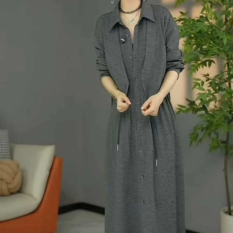 A841【连衣裙】2025早秋新款时尚优雅原创设计欧版洋气休闲连衣裙