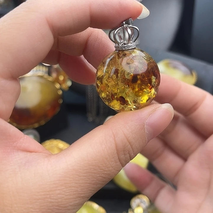 琥珀银S925镶嵌裸石