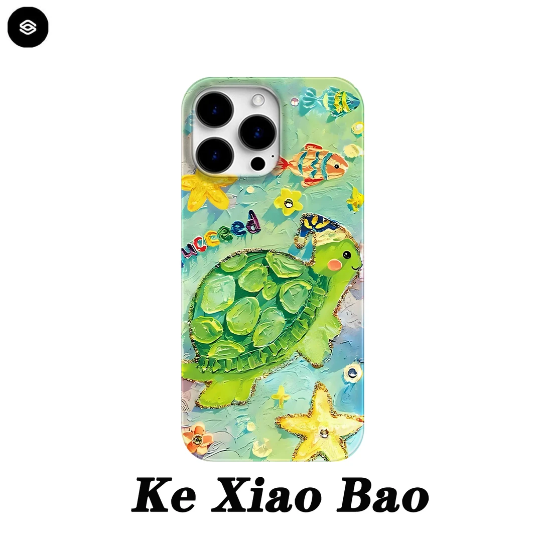 ins油画乌龟适用苹果16promax手机壳创意15pro个性iPhone14/13/12