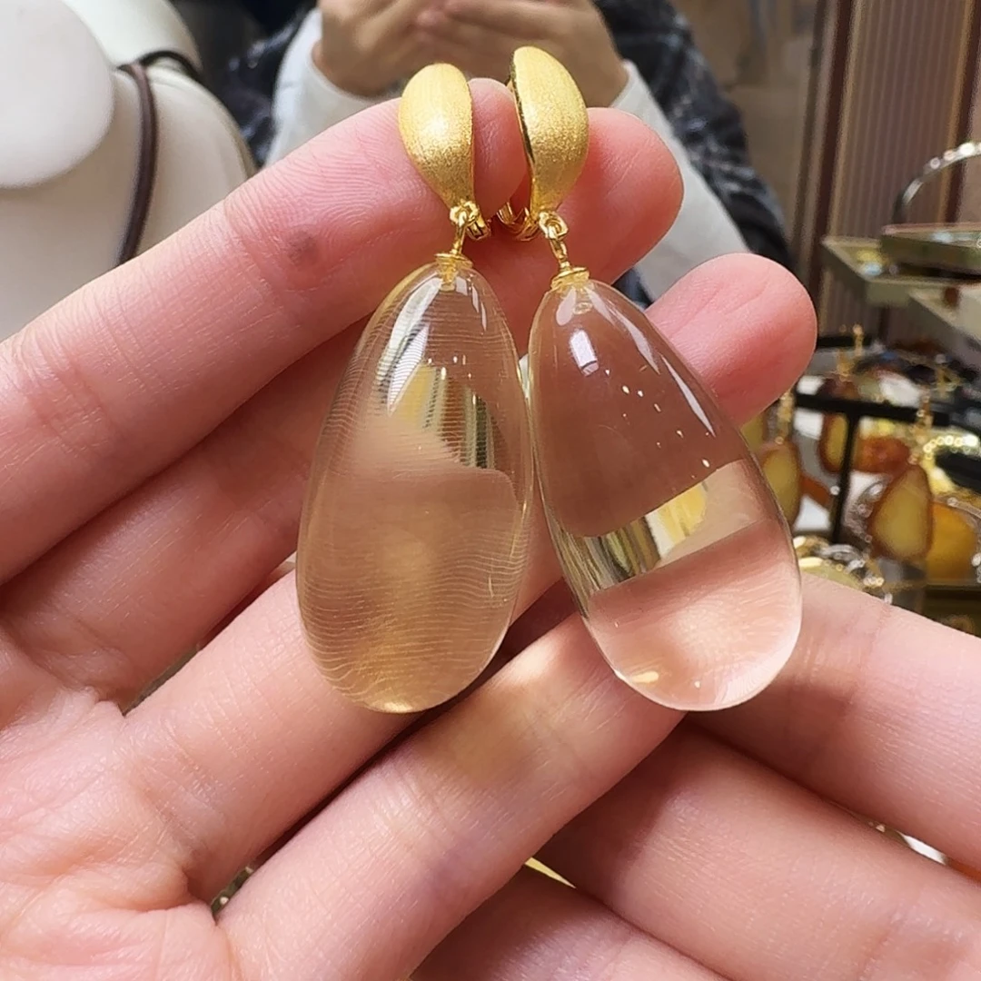 琥珀未镶嵌颈饰耳坠