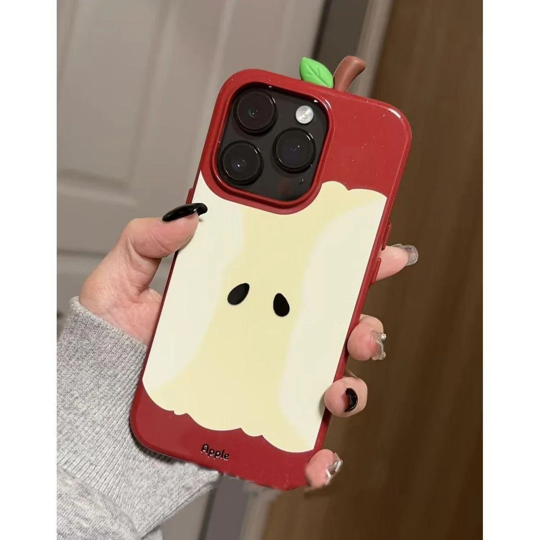 奥菲顿创意立体一颗苹果核适用iPhone1615pro手机壳苹果14女13套
