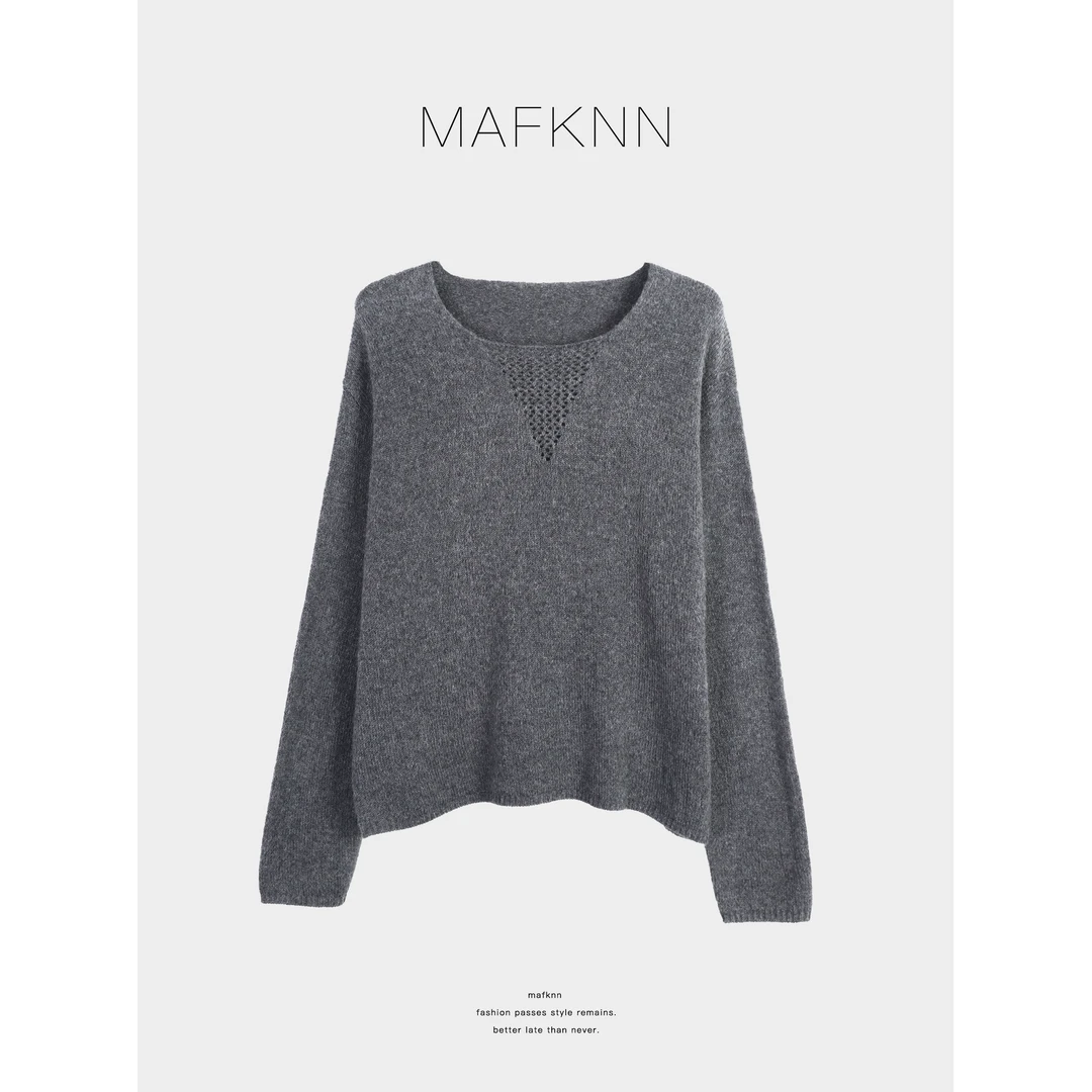 MAFKNN/玛肯时尚休闲简约纯色百搭秋冬内搭毛衣MK13737