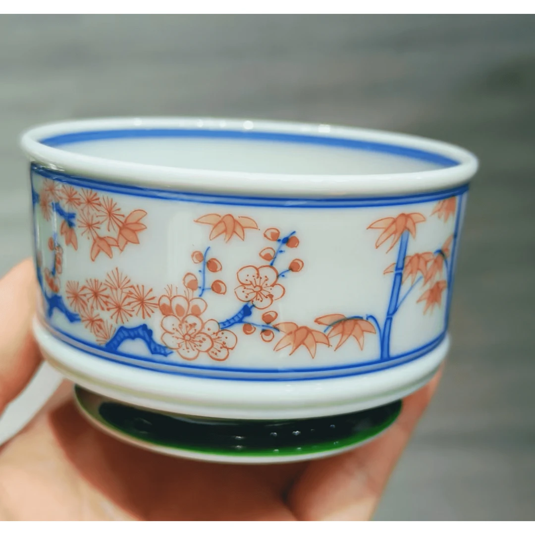 CTL釉下红彩松竹梅直口杯