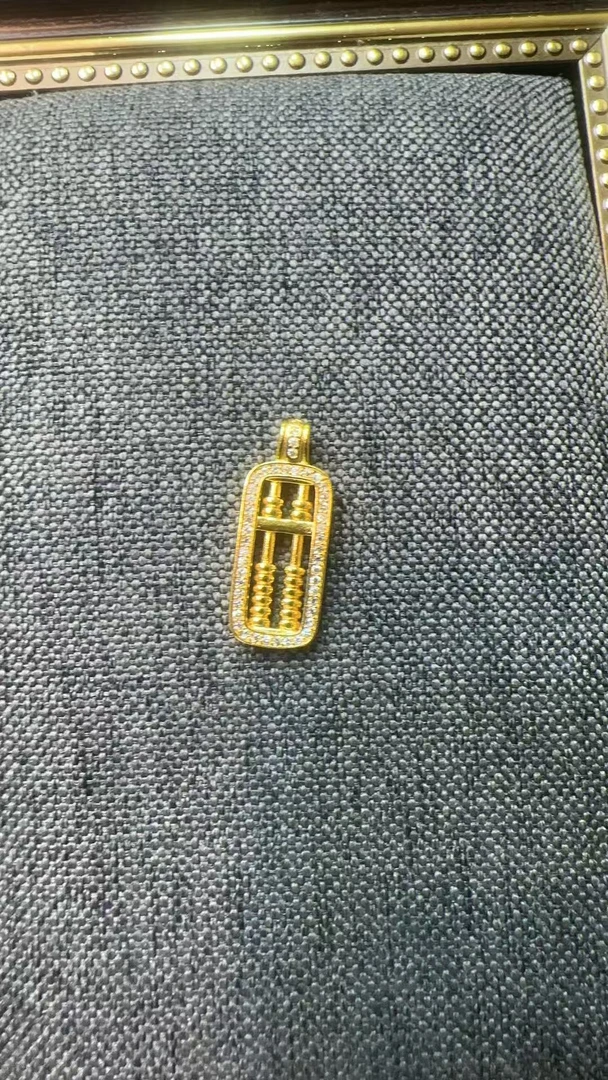 镶钻小算盘999吊坠如意算盘宫廷风A27