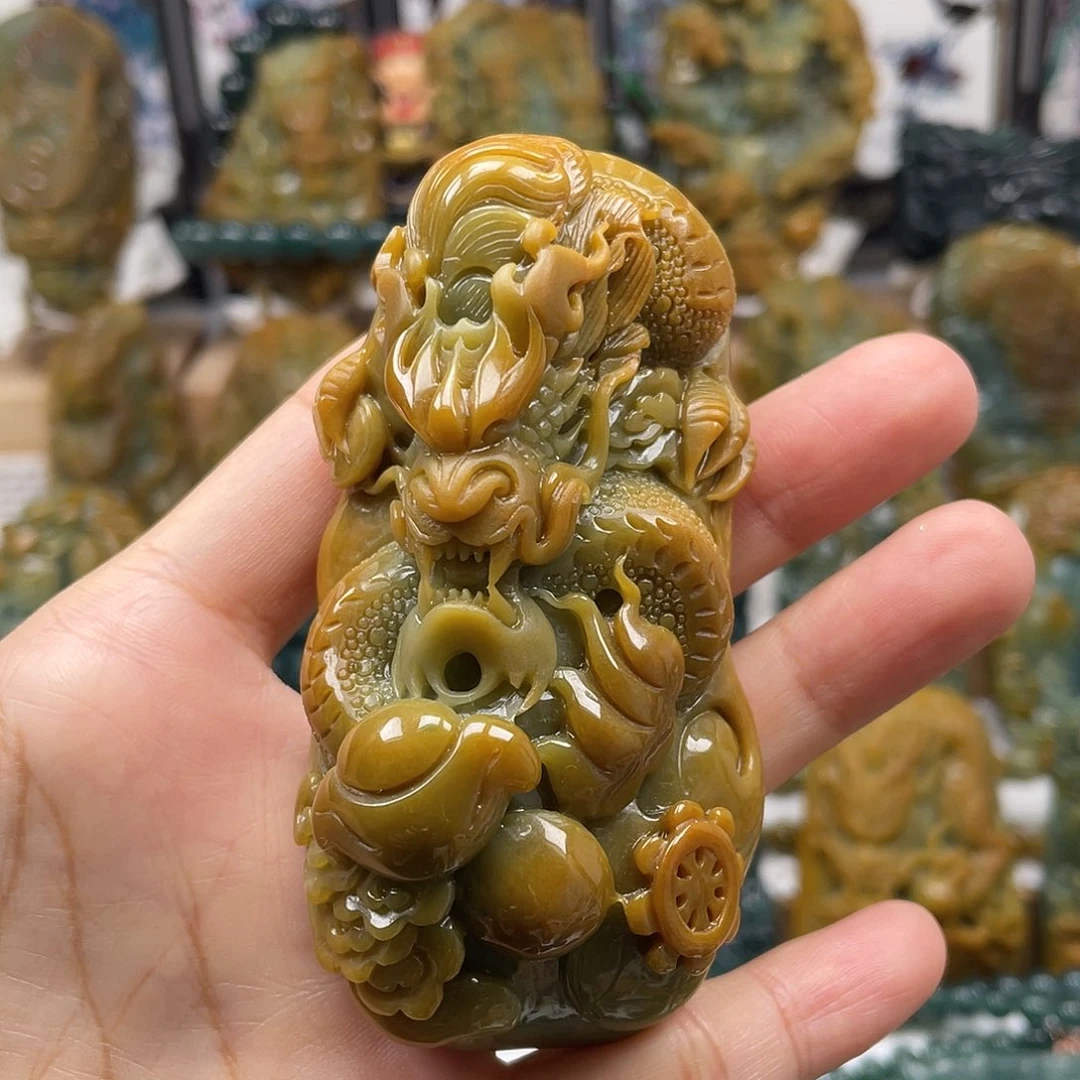 ****寿翡翠未镶嵌颈饰天然翡翠a货龙