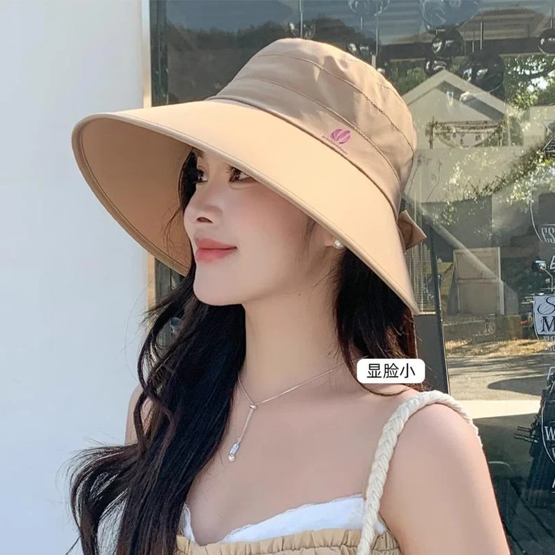 韩系百搭休闲大檐渔夫帽子女全顶帽子大帽檐女春夏新款遮阳防晒潮