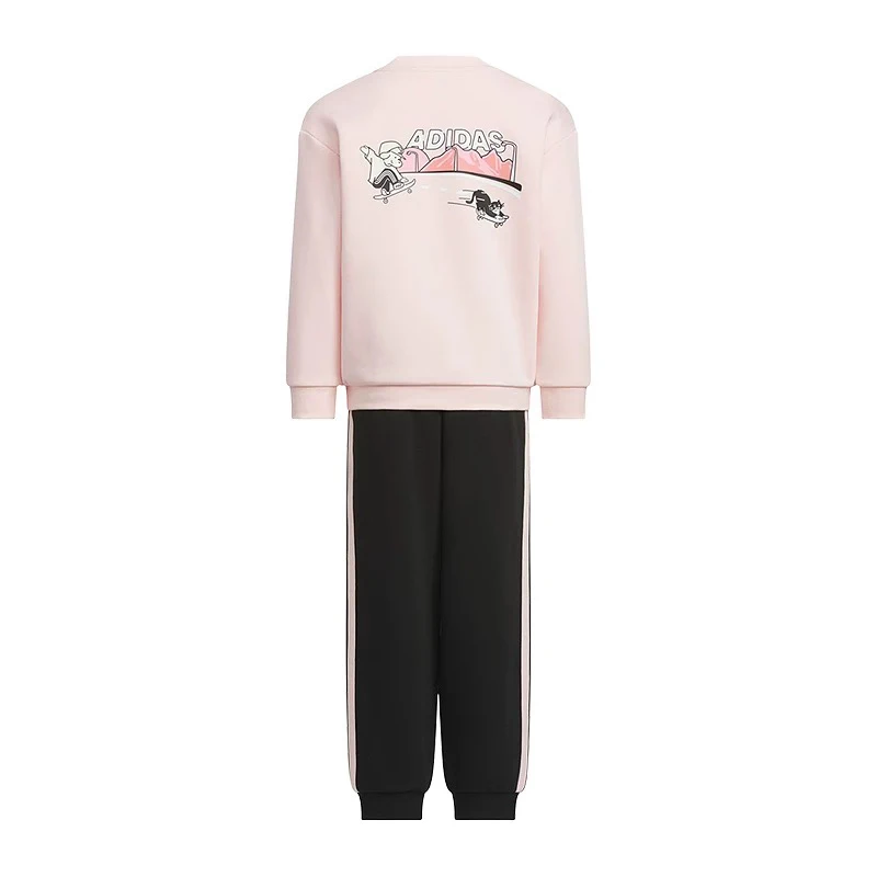 adidas阿迪达斯冬季新款女小童运动休闲舒适百搭长袖套装 KC2824