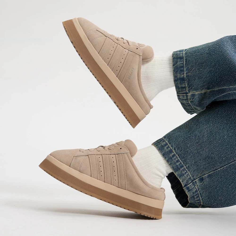 adidas/三叶草CAMPUS时尚经典秋冬厚底半拖鞋「面包鞋」JR3732