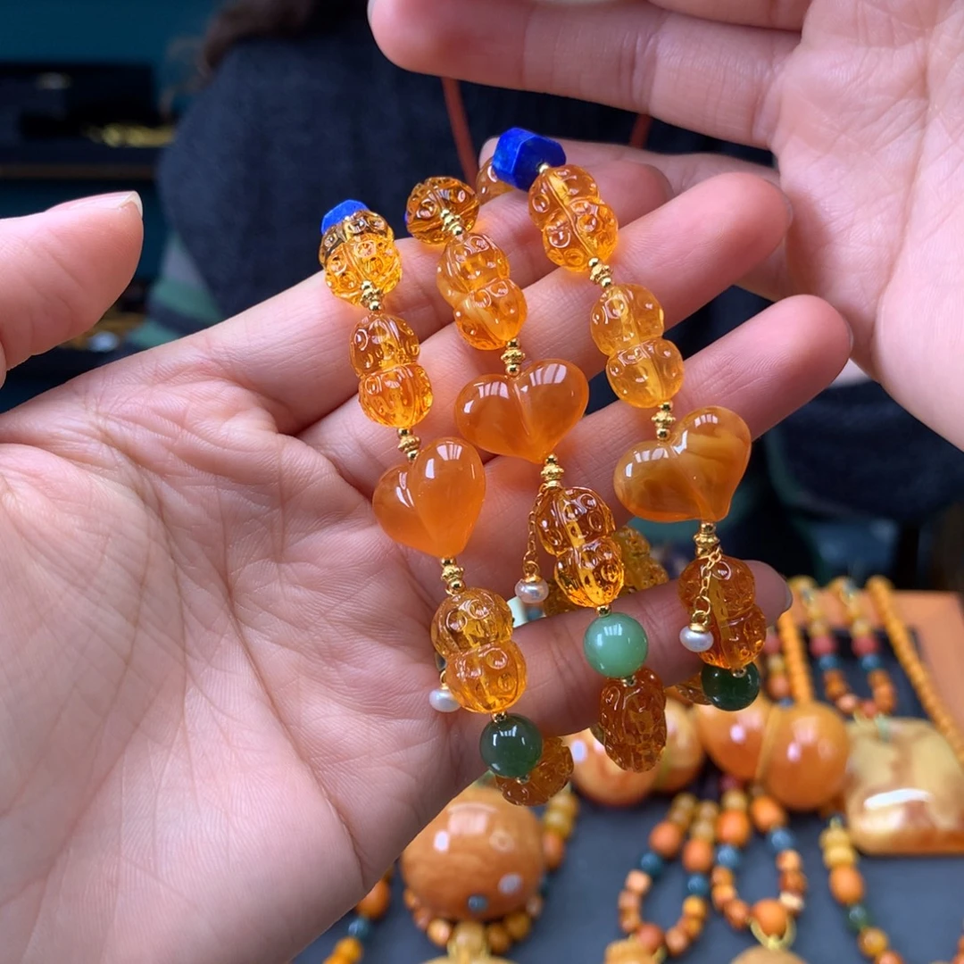 琥珀未镶嵌手串多样性发一