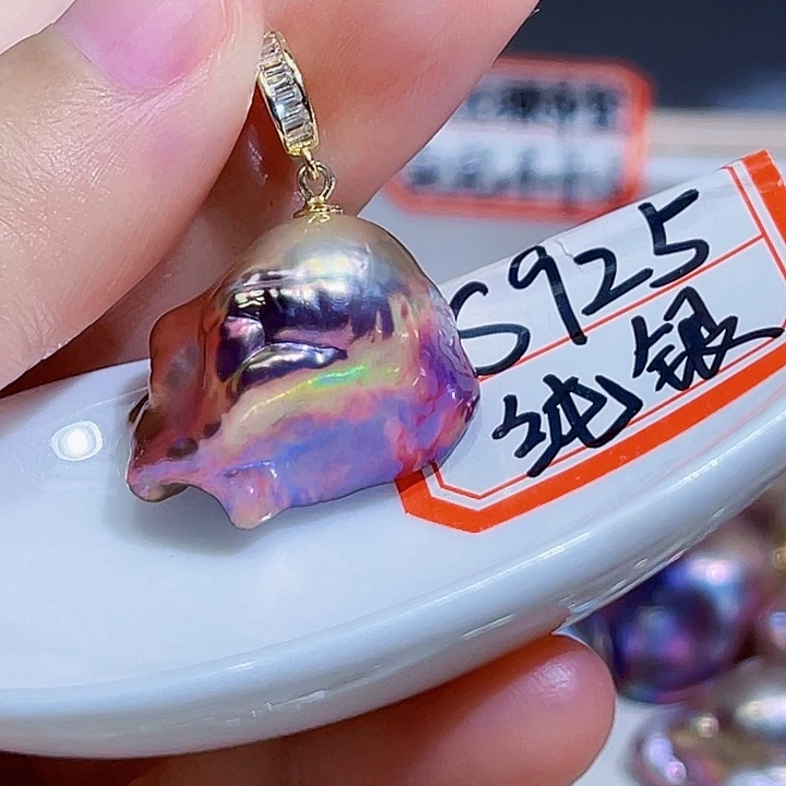 淡水珍珠银S925镶嵌颈饰