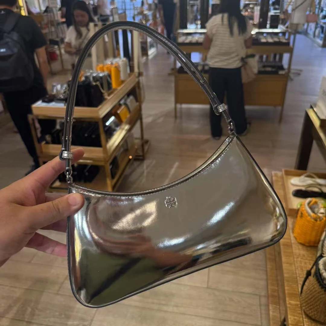 99新 TORY BURCH/汤丽柏琦 EMERSON银色漆皮单肩包011