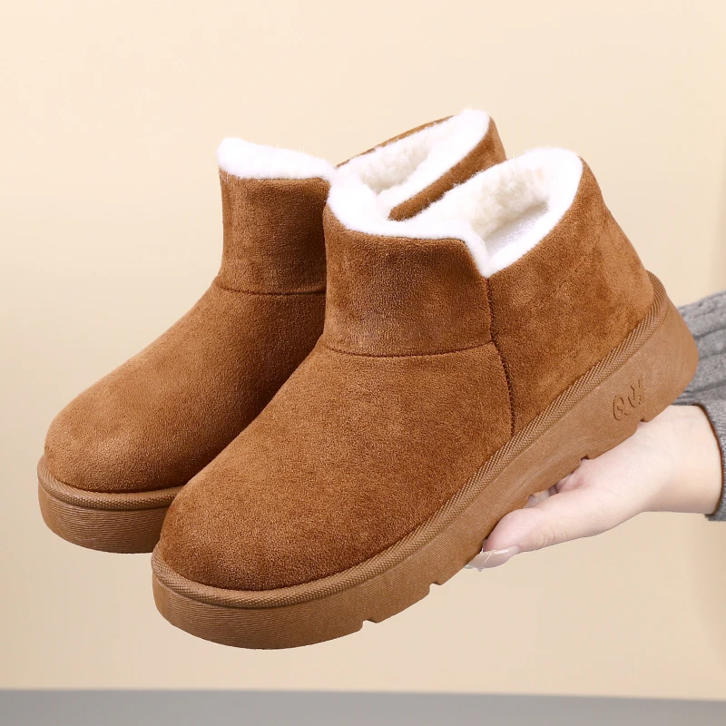 经典款冬季雪地靴时尚厚底加绒加厚平底保暖雪地靴软底妈妈鞋