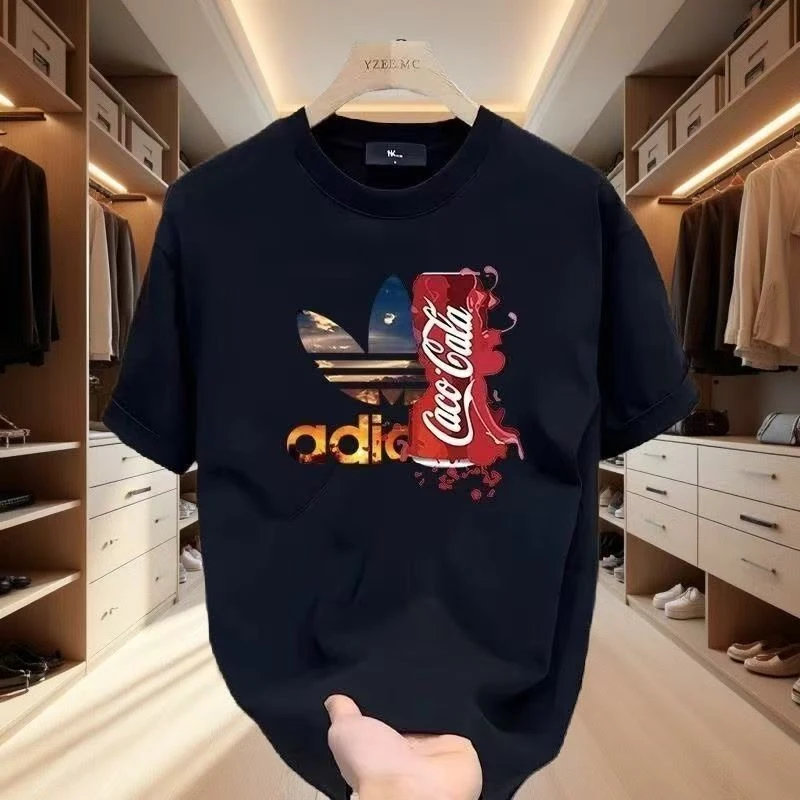 潮流纯棉中考t恤男夏季宽松休闲情侣圆领T恤上衣短袖ins