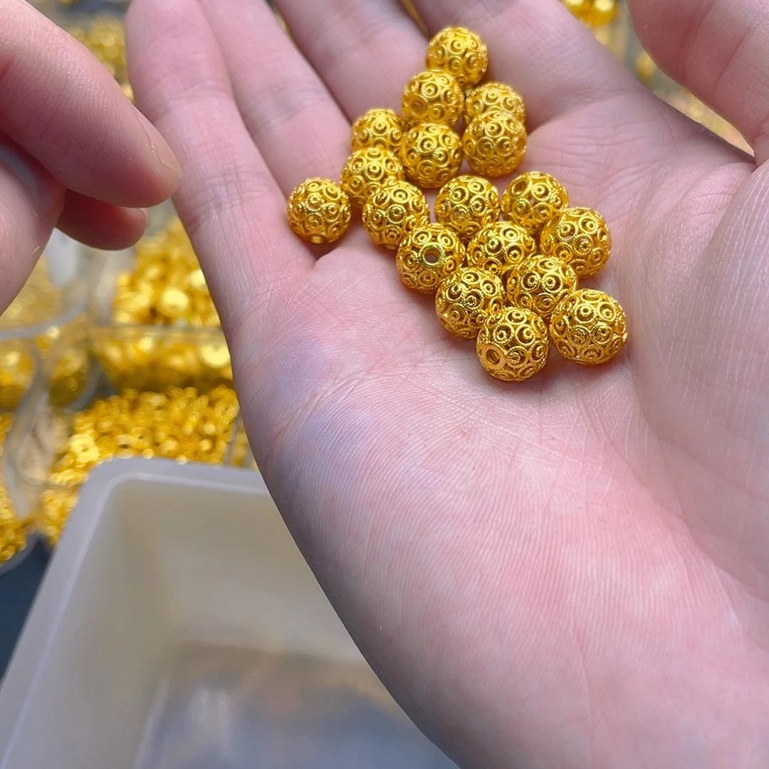 锆石铜合金镂空珠10mm2颗