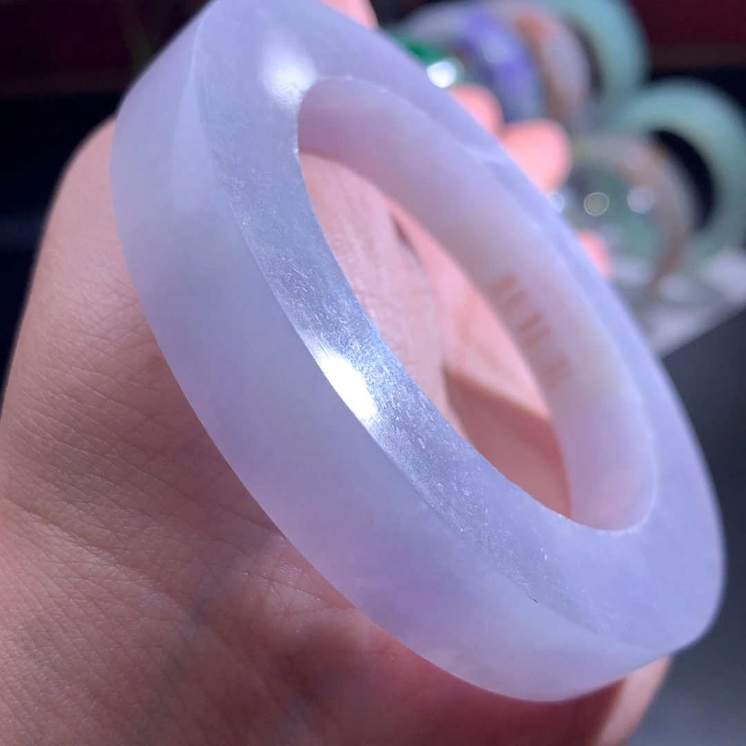 未镶嵌翡翠手镯定制翡翠  冰仙紫手镯