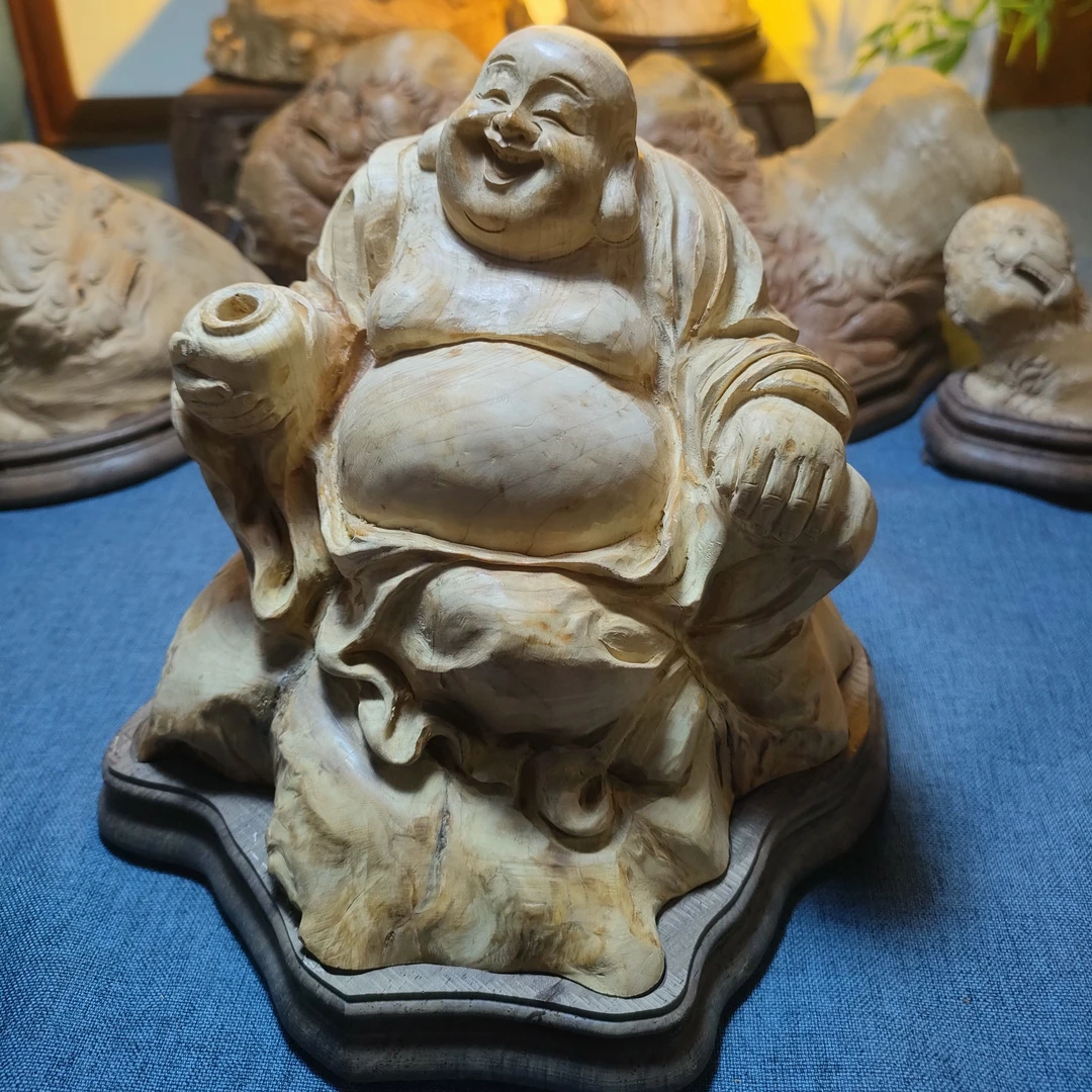 崖柏香炉摆件，纯手工雕刻手工艺木制品工艺品。