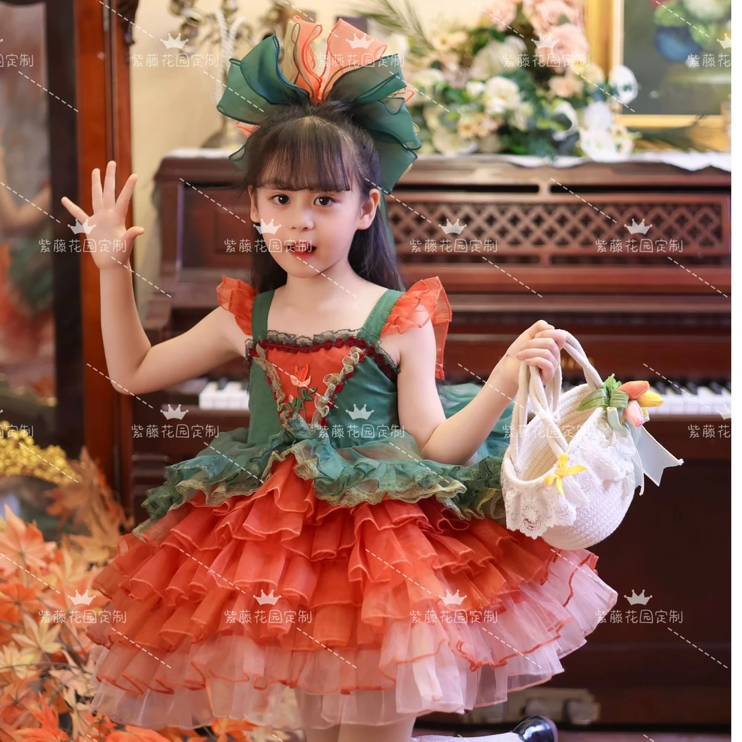 女童玫瑰之约高端洛丽塔公主裙儿童女宝宝可爱lolita礼服蓬蓬裙