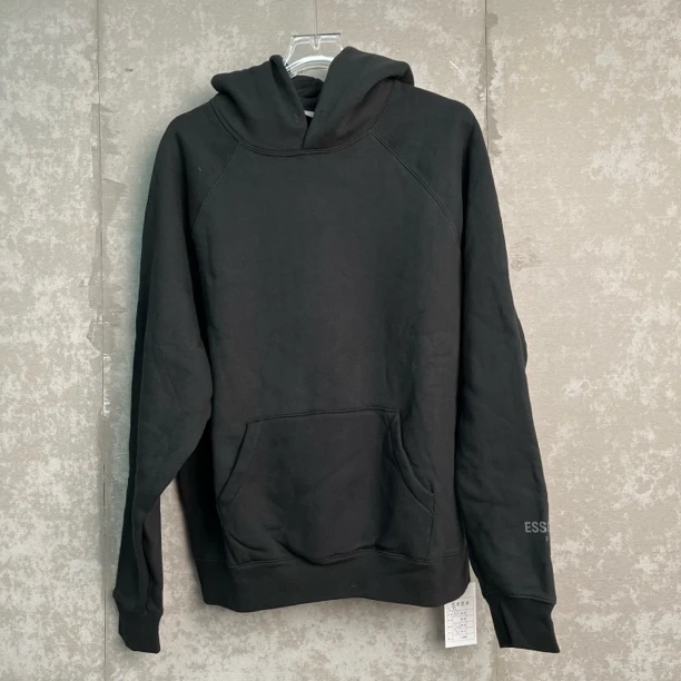 未使用 WE11 DONE Essentials黑色左侧手臂logo印花帽衫/14982/JP
