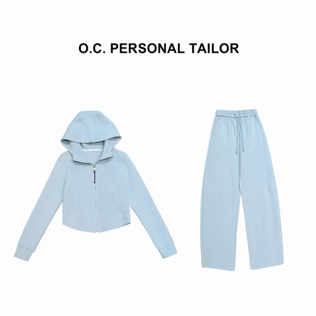 oc精选 25ss 春季新款【baby 蓝】软糯舒适连帽套装 0519