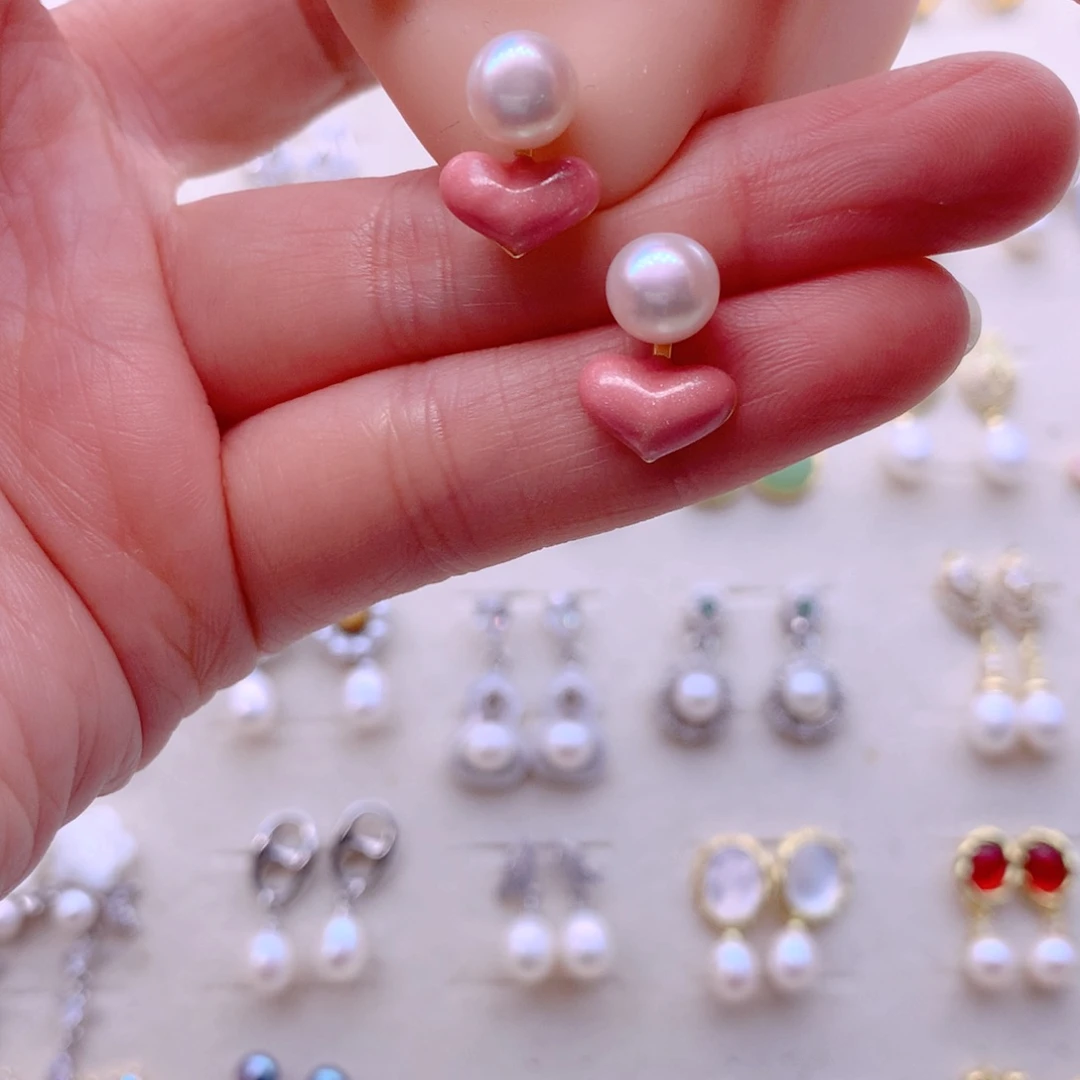 合金耳饰淡水珍珠