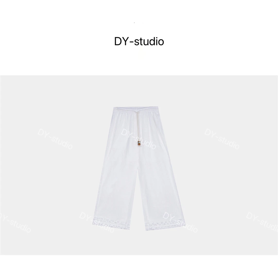 DY-手工串珠刺绣勾花长裤 2025夏款NEW