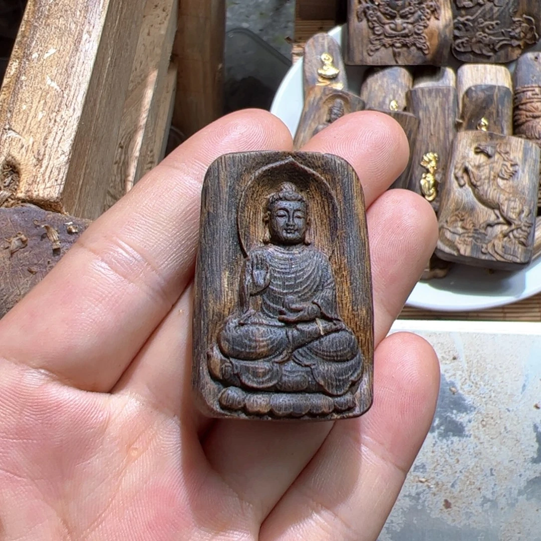 吊坠沉香绿棋如来猴9克