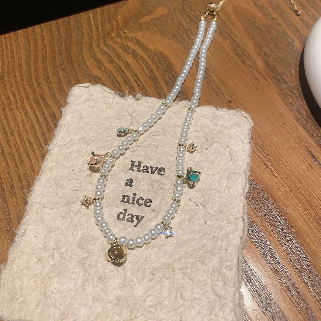 铜合金亚克力戒指 抽拉式星球锆石流苏手链项链女小众个性气质